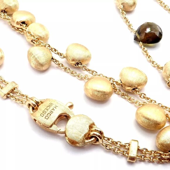 Authentic! Marco Bicego 18k Yellow Gold Confetti Diamond Topaz Tassel Necklace - Picture 11 of 14